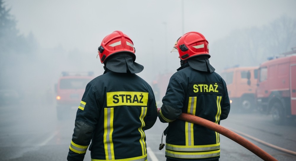 Pożar w Baranowie: Mężczyzna ranny w kotłowni