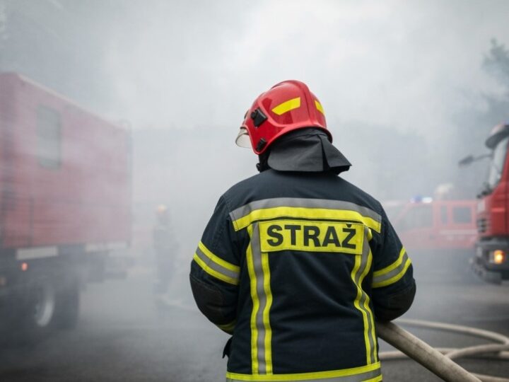 Pożar poddasza w Nałęczowie: mieszkańcy ewakuowani przez strażaków