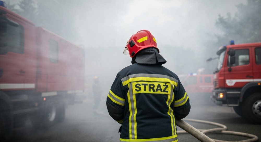 Pożar poddasza w Nałęczowie: mieszkańcy ewakuowani przez strażaków