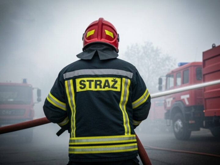 Pożar ciężarówki w Żerdzi: kierowca zdążył uciec przed płomieniami