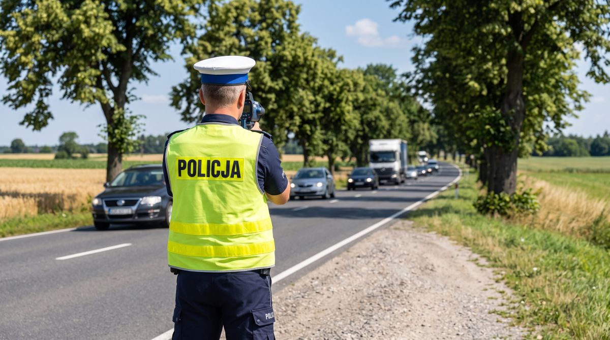 Akcja „Brawura” na drogach powiatu puławskiego. Policja kontroluje kierowców z drona